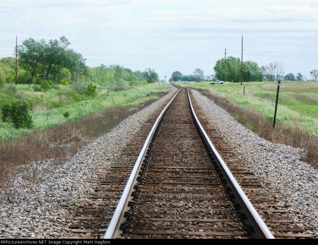 Looking East at the old end of the Double Track.